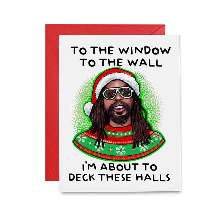 Get Low Window to the Deck the Halls Holiday Card