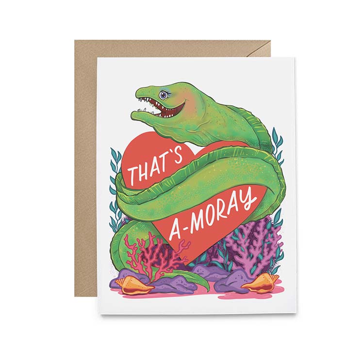 Moray Eel Love Valentine Card