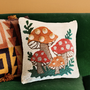 Shroomy Pom Pom Hook Pillow by Justina Blakeney