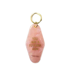 You're a Fucking Gem Motel Keytag Pink