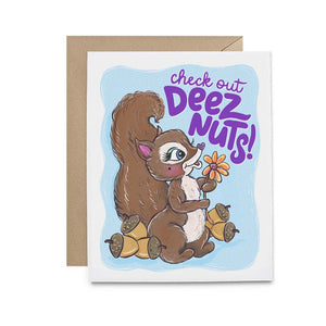 Check Out Deez Nuts Greeting Card with cute squirrel design