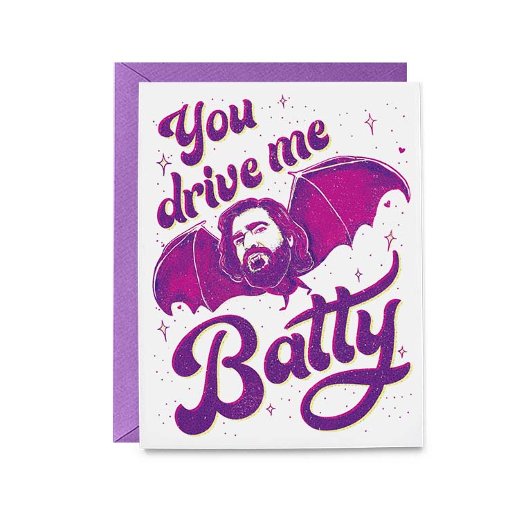 Drive Me Batty Shadows Greeting Card