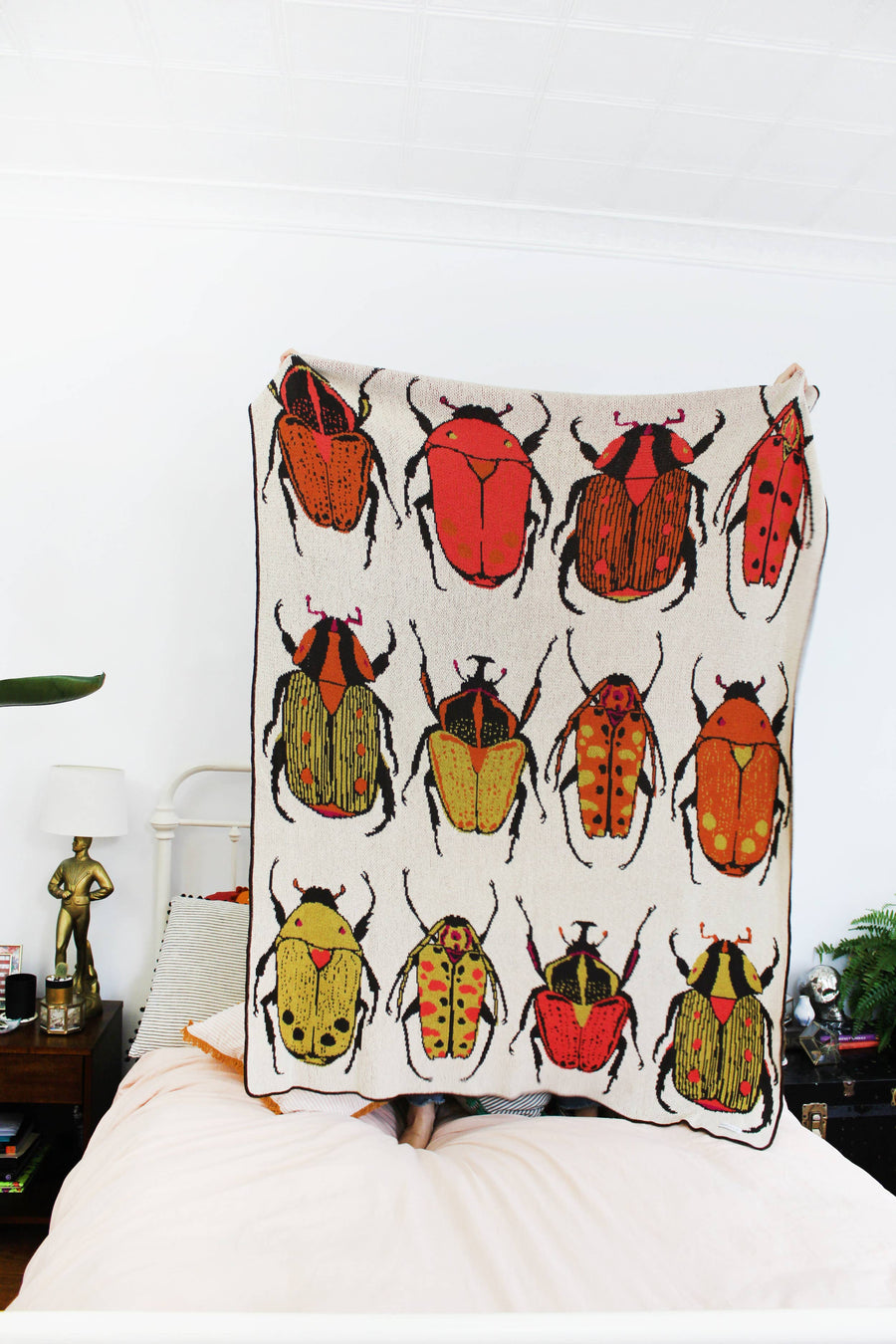 Beetle Party Knit Throw