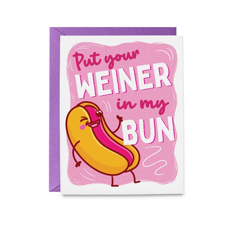 Naughty Hot Dog Greeting Card