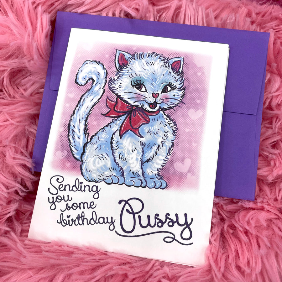 Pussy Cat Birthday Card