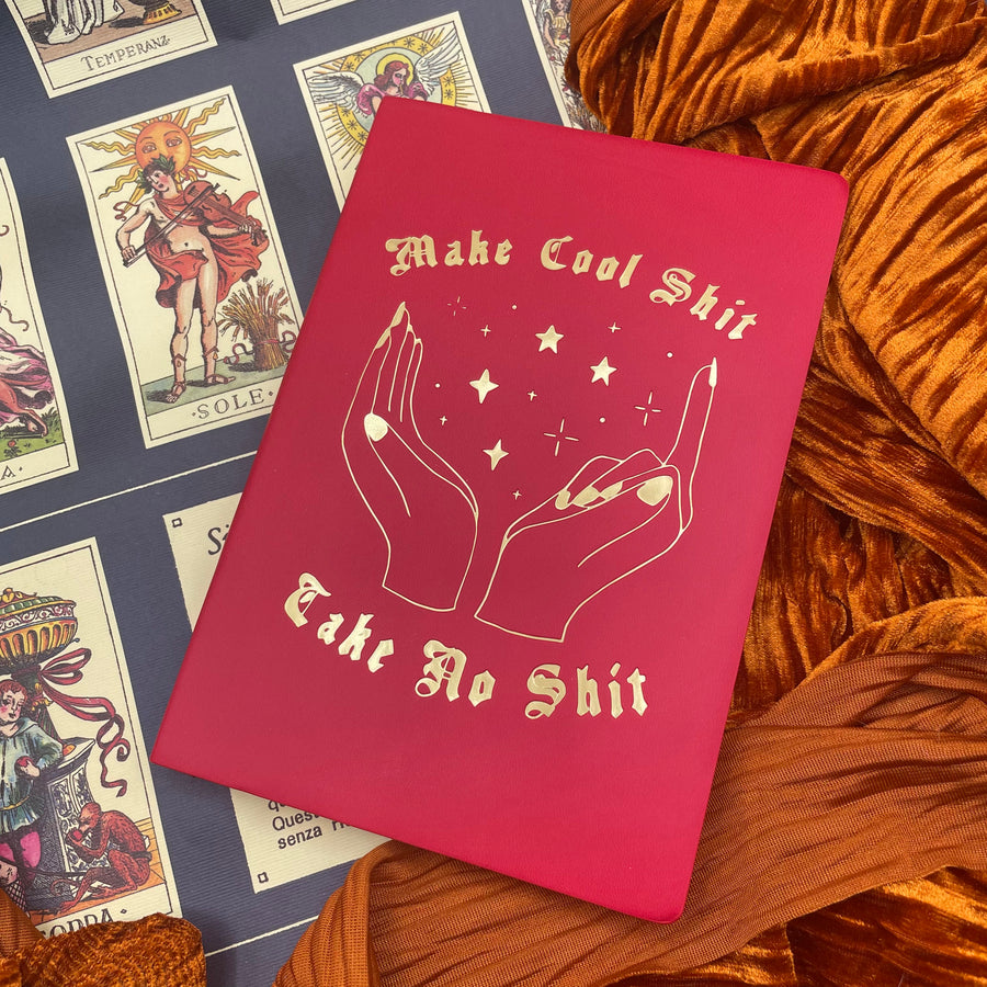 Make Cool Shit, Take No Shit Blank Journal- Red